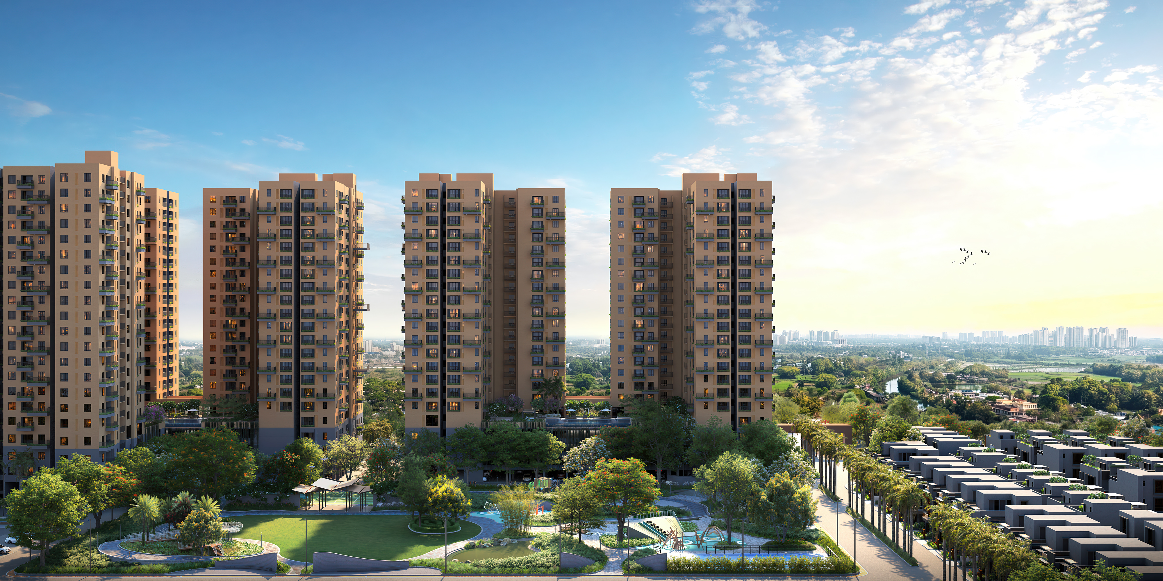 75% Open to sky spaces