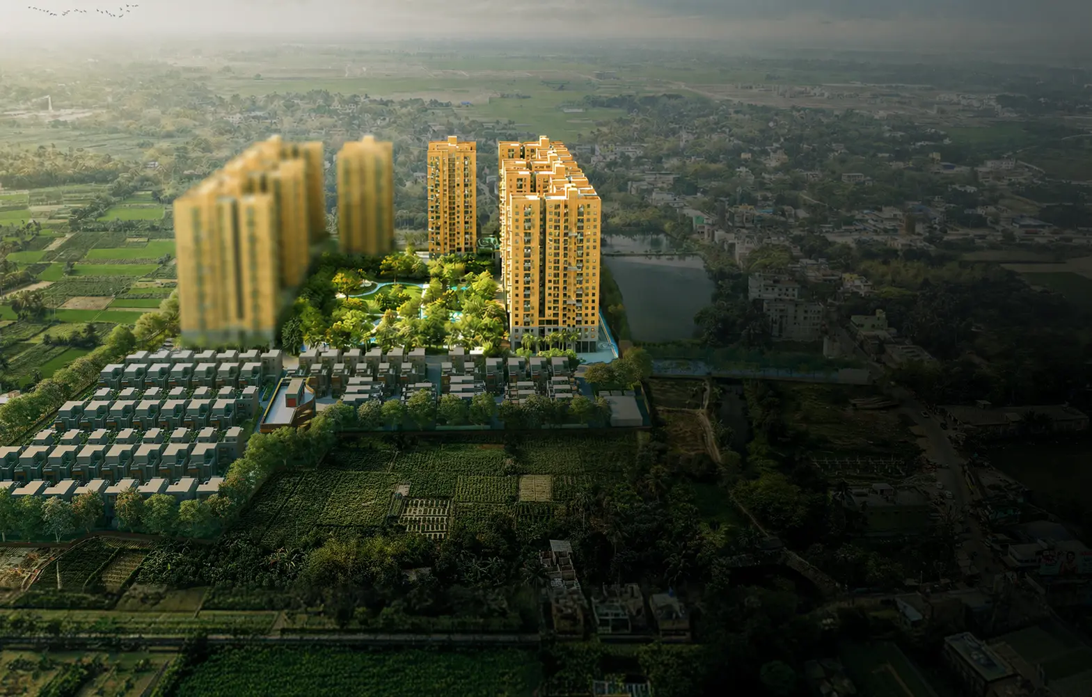 Aerial view of 21 Acres residential project
